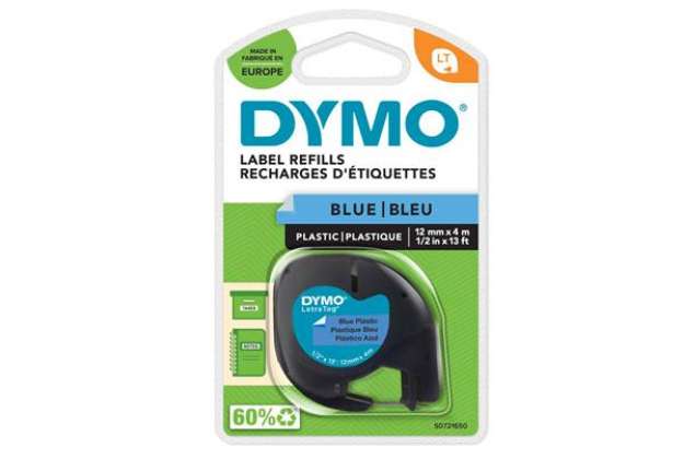 Immagine di Nastro Letratag 912050 - in plastica - 12 mm x 4 mt - blu - Dymo
