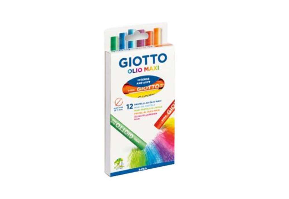 Immagine di Pastelli a olio - lunghezza 70 mm - diametro11 mm - colori assortiti - Giotto - conf. 12 pezzi