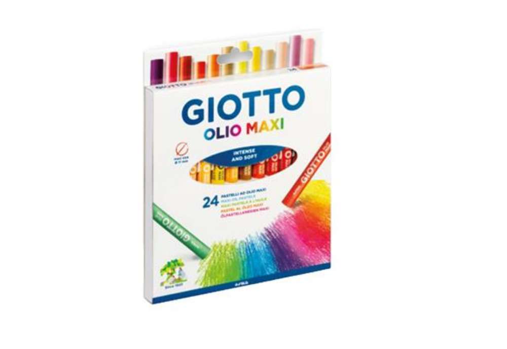Immagine di Pastelli a olio - lunghezza 70 mm - diametro11 mm - colori assortiti - Giotto - conf. 24 pezzi