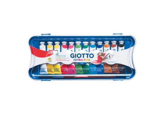 Immagine di Tubi tempere - 12 ml - colori assortiti - Giotto - conf. 12 pezzi
