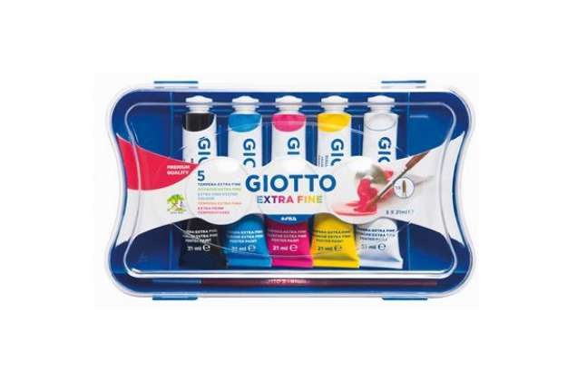 Immagine di Tubi tempere - 21ml - colori assortiti - Giotto - conf. 5 pezzi