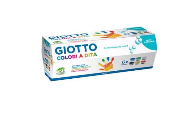 Immagine di Colori a dita - 100 ml - colori assortiti - Giotto - conf. 6 pezzi