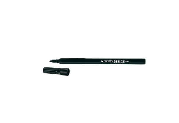 Immagine di Pennarelli Office - punta feltro - punta fine - tratto 0,7 mm - nero - Tratto - conf. 12 pezzi