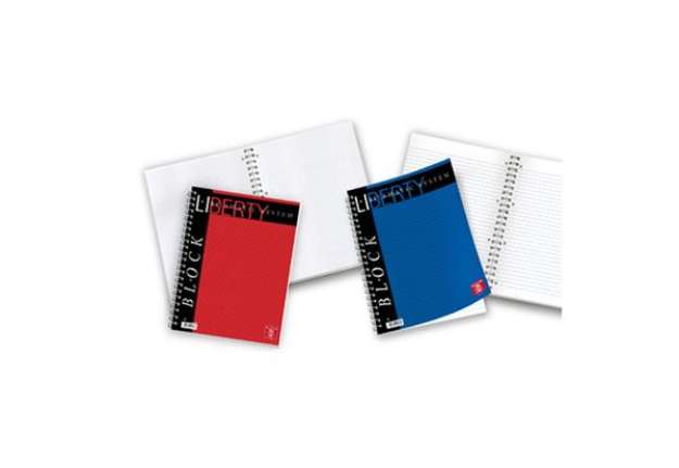 Immagine di Blocco Liberty Block spirale - 1 rigo - 220 x 290 mm - 70 gr - 80 fogli - Pigna