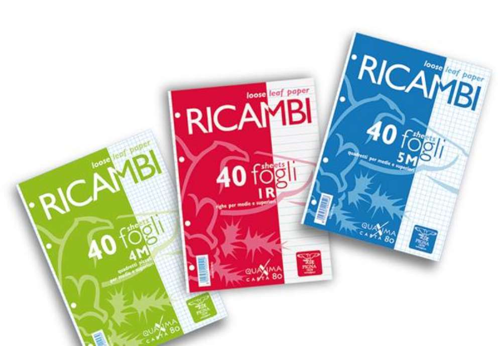 Immagine di Ricambi forati Quaxima - A5 - 1 rigo - 80 gr - Pigna - conf. 40 pezzi