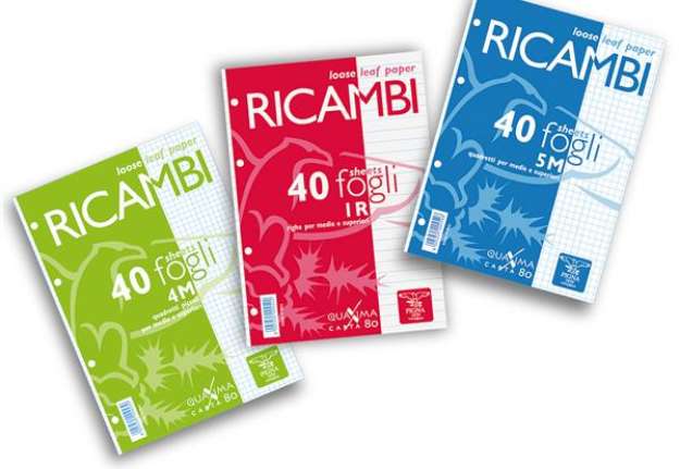 Immagine di Ricambi forati Quaxima - A4 - 4 mm - 80 gr - 40 fogli - Pigna