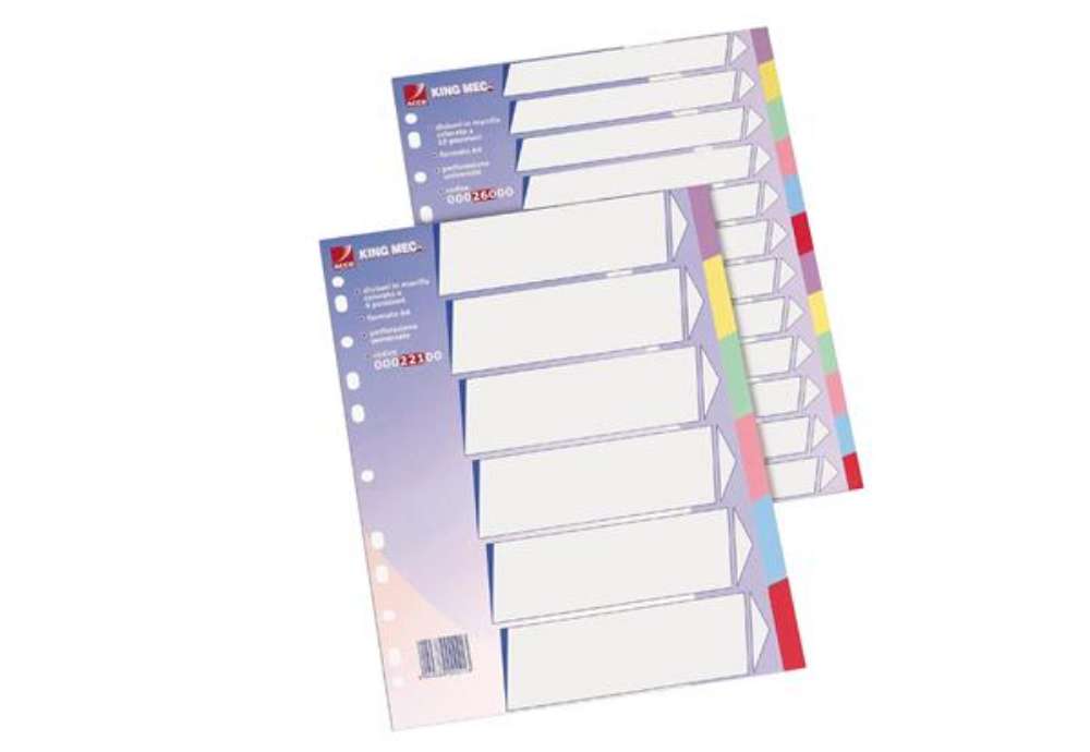 Immagine di Separatore - cartoncino 225 gr - 6 tasti colorati - A4 - multicolore - Esselte