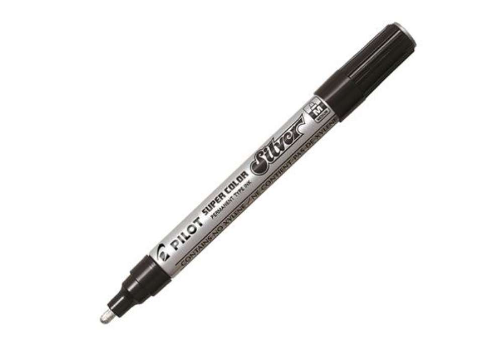 Immagine di Marcatore a vernice Super Color - punta media 4,5 mm - argento - Pilot