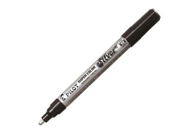 Immagine di Marcatore a vernice Super Color - punta media 4,5 mm - argento - Pilot