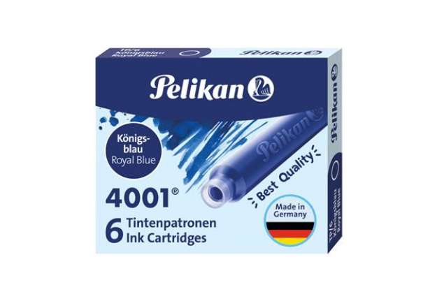 Immagine di Cartucce inchiostro 4001 (TP/6)  - lunghezza 39mm - blu - Pelikan  - conf. 6 pezzi