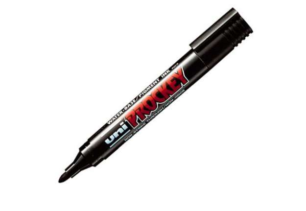 Immagine di Marcatore Uni Prockey M122  - punta conica  1,20mm-1,80mm - nero - Uni Mitsubishi