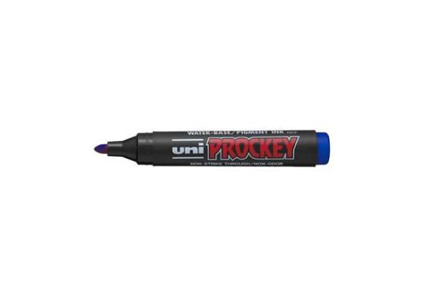 Immagine di Marcatore Uni Prockey M122 - punta conica da 1,20-1,80mm  - blu - Uni Mitsubishi