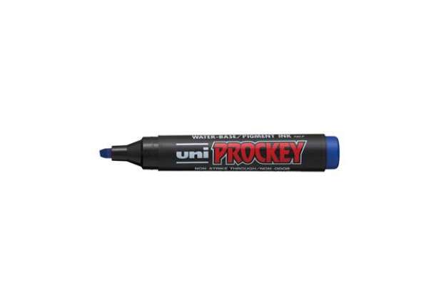 Immagine di Marcatore Uni Prockey M126 - punta a scalpello da 1,00-5,70mm - blu - Uni Mitsubishi