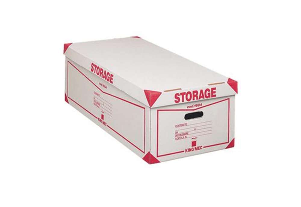 Immagine di Scatola Storage - con coperchio - 38,5 x 26,4 x 75,5 cm - bianco e rosso - Esselte Dox