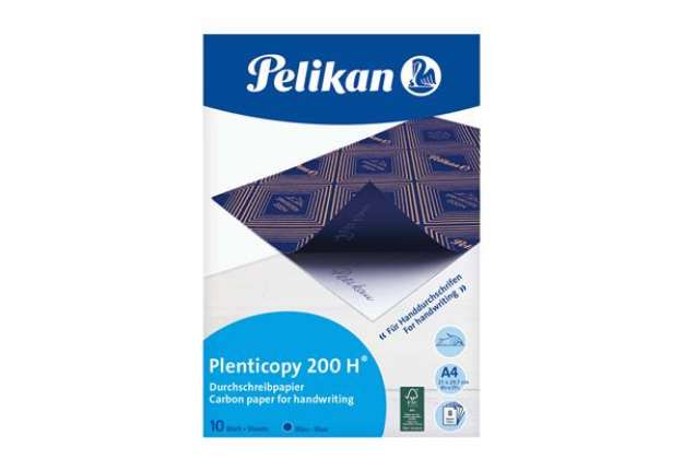 Immagine di Carta da ricalco Plenticopy 200H - 21x29,7 cm - blu - Pelikan - conf. 10 fogli