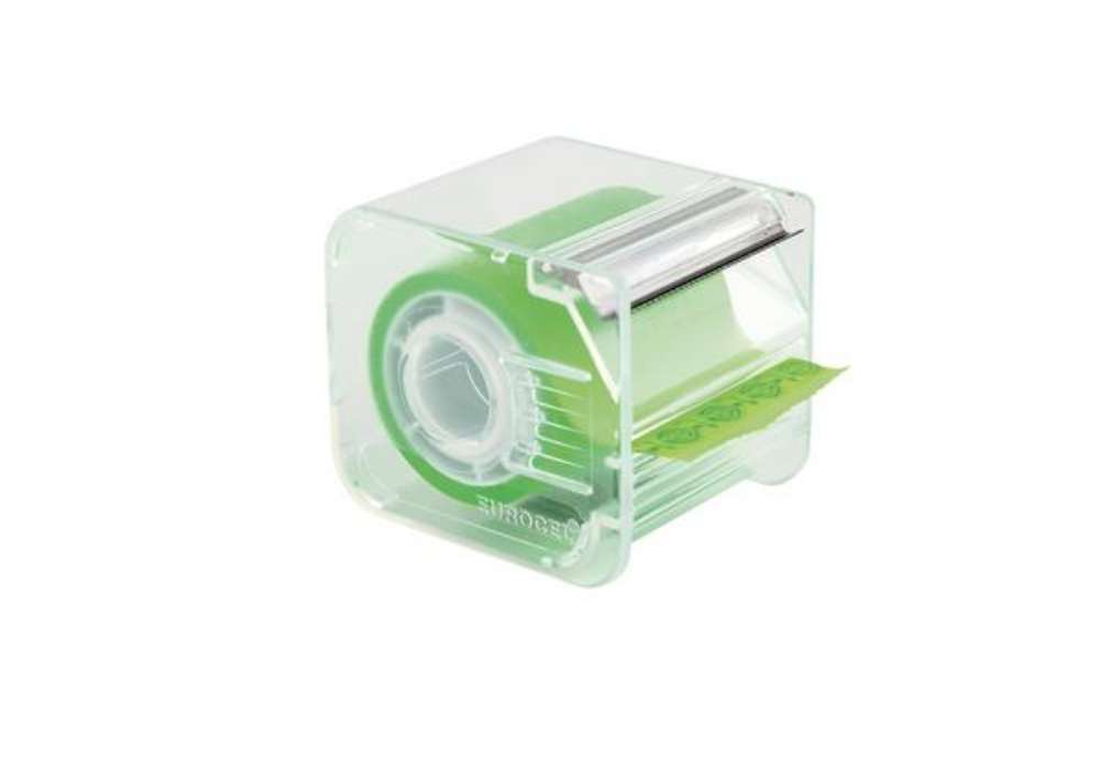 Immagine di Nastro adesivo con dispenser Memograph - 50 mm x 10 m - PVC - verde - Eurocel