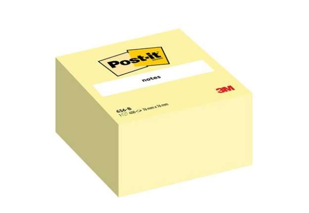 Immagine di Blocco foglietti Cubo - 636-B - 76 x 76 mm - giallo Canary - 450 fogli - Post-it