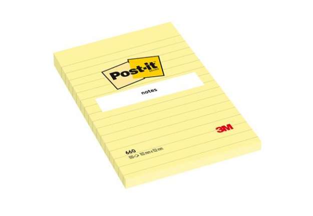 Immagine di Blocco foglietti - 660 - a righe - 102 x 152 mm - giallo Canary - 100 fogli - Post-it