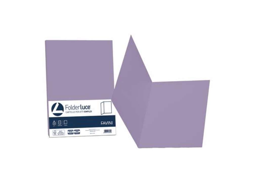 Immagine di Cartellina semplice Luce - 200 gr - A4 - violetto - cartoncino bristol - Favini - conf. 50 pezzi
