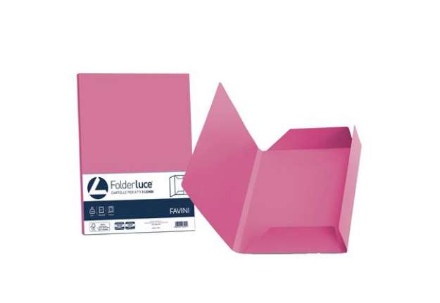 Immagine di Cartelline 3 lembi Luce - 200 gr - 24,5x34,5 cm - ciclamino - Favini - conf. 25 pezzi