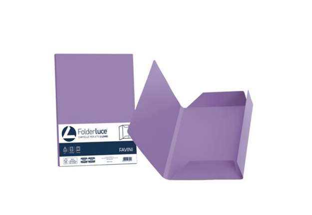Immagine di Cartelline 3 lembi Luce - 200 gr - 24,5x34,5 cm - violetto - Favini - conf. 25 pezzi