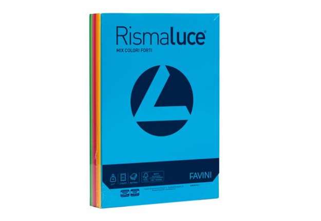 Immagine di Carta Rismaluce - A4 - 90 gr - mix 8 colori - Favini - conf. 300 fogli