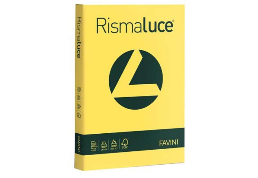 Immagine di Carta Rismaluce - A4 - 200 gr - giallo sole 53 - Favini - conf. 125 fogli