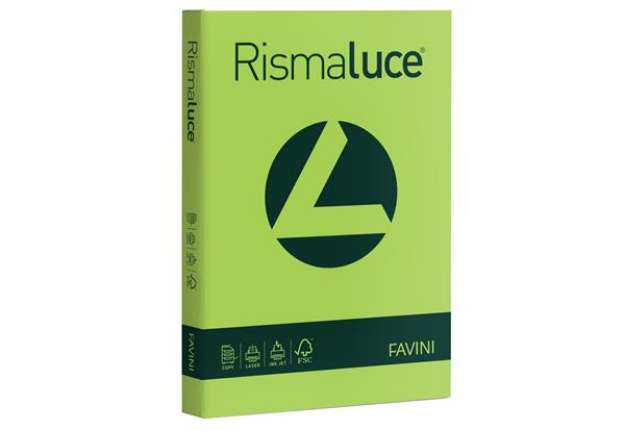 Immagine di Carta Rismaluce - A4 - 200 gr - verde pistacchio 54 - Favini - conf. 125 fogli