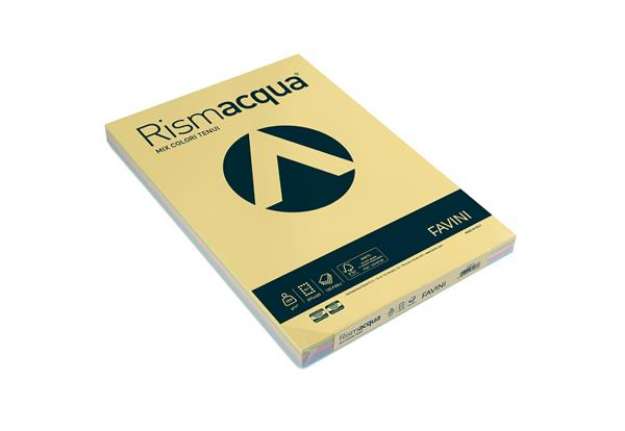 Immagine di Carta Rismacqua - A3 - 200 gr - mix 5 colori - Favini - conf. 125 fogli