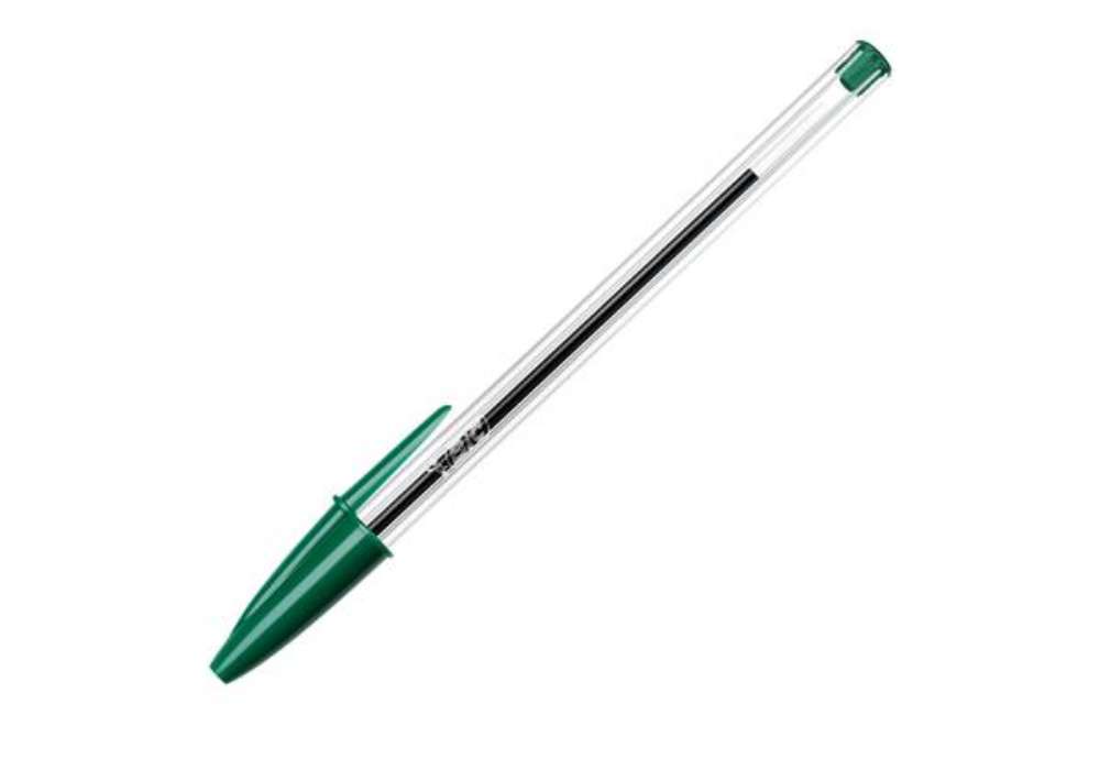 Immagine di Penna a sfera Cristal - punta media 1,0mm - verde - Bic - conf. 50 pezzi