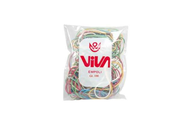 Immagine di Elastici ad anello - misure e colori assortiti - 100 gr - gomma - Viva