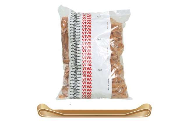 Immagine di Elastici fettuccia - diametro 10 x 0,8 cm - 1 kg - caucciù - avana - Viva