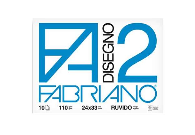 Immagine di Album F2 - 24x33cm - 110gr - 10 fogli - ruvido - punto metallo - Fabriano