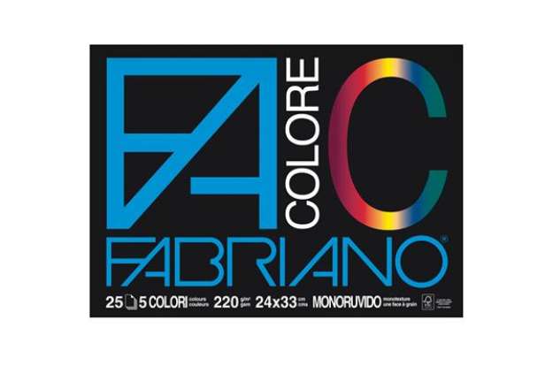 Immagine di Blocco FaColore - 24x33cm - 25 fogli - 220gr - 5 colori - Fabriano