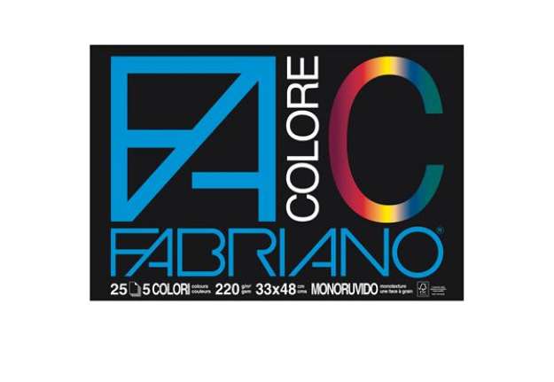 Immagine di Blocco FaColore - 33x48cm - 25 fogli - 220gr - 5 colori - Fabriano
