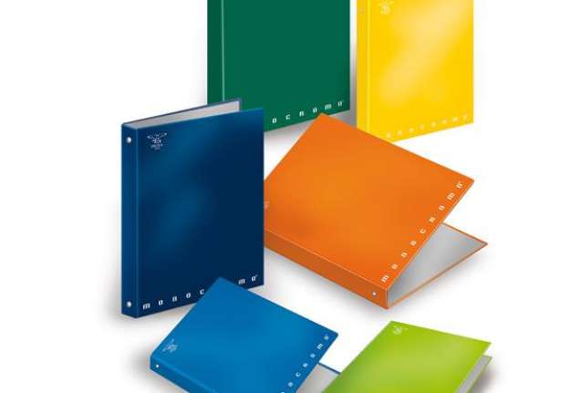 Immagine di Raccoglitore Monocromo - 4 anelli tondi 30 mm - 26x32 cm - dorso 4 cm - colori assortiti - Pigna
