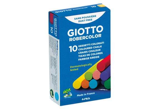 Immagine di Gessetti Robercolor - lunghezza 80mm con diametro 10mm - colorati - Giotto - Scatola 10 gessetti ton