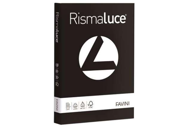 Immagine di Carta Rismaluce - A4 - 200 gr - nero 63 - Favini - conf. 125 fogli