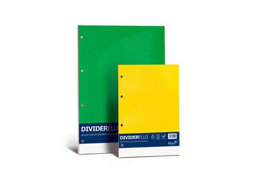 Immagine di Separatore Dividerello - cartoncino colorato 220 gr - 16 x 21 cm - mix 5 colori - Favini - set da 10