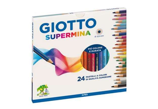 Immagine di Pastello Supermina - mina 3,8 mm - colori assortiti - Giotto - astuccio 24 pezzi