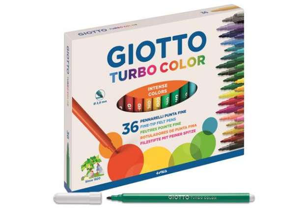 Immagine di Pennarelli Turbo Color - punta ø2,8mm - colori assortiti - Giotto - astuccio 36 pezzi