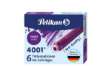 Immagine di Cartucce inchiostro 4001 (TP/6) - lunghezza 39mm - viola - Pelikan - scatola 6 cartucce