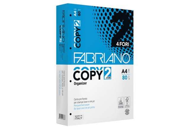 Immagine di Carta Copy 4 fori - A4 - 80 gr - bianco - Fabriano - conf. 500 fogli