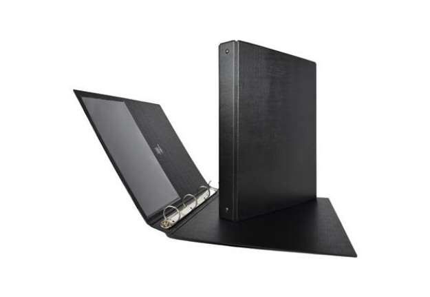 Immagine di Raccoglitore Stelvio - 4 anelli tondi 16 mm - dorso 2,5 cm - 22x30 cm - nero - Sei Rota