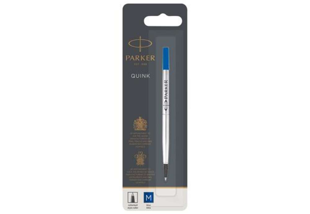 Immagine di Refill roller Quink standard - punta media - metallo - blu - Parker