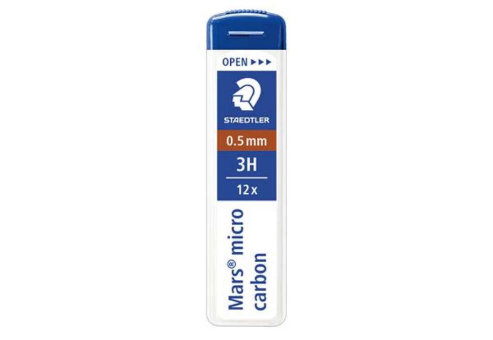 Immagine di Astuccio 12 Mine Mars Micro - mina 0,5mm - gradazione 3H - Staedtler - conf. 12 astucci