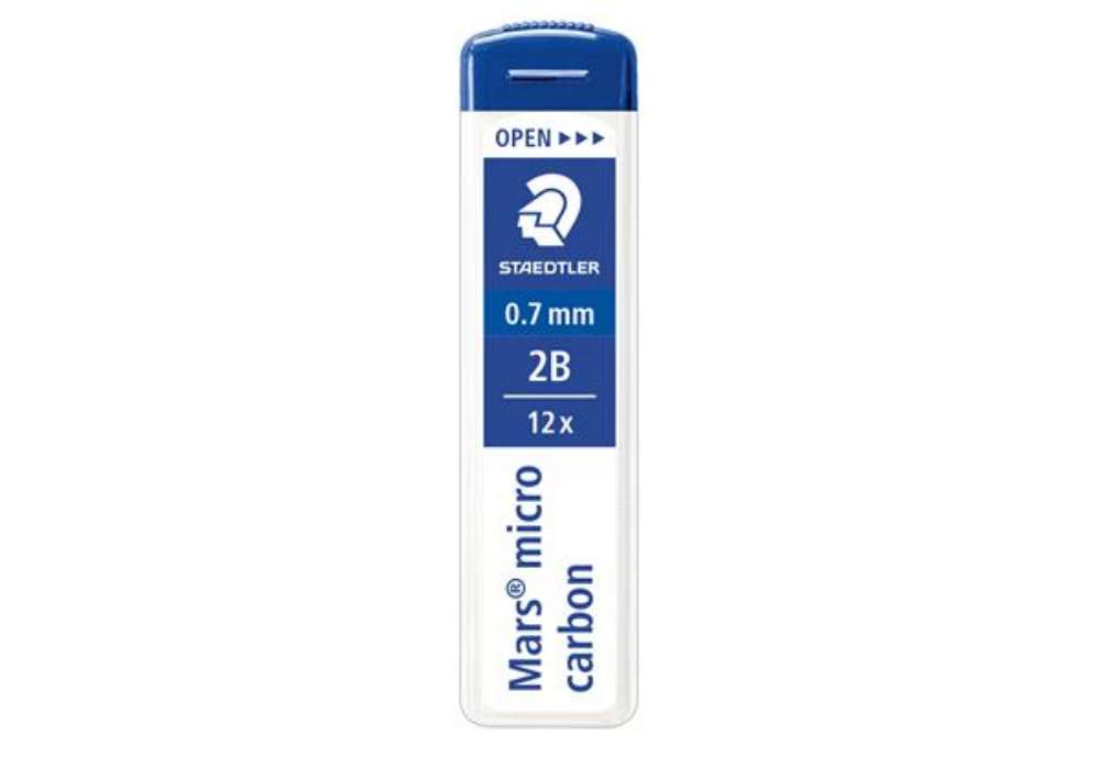 Immagine di Astuccio 12 Mine Mars Micro - mina 0,7mm - gradazione 2B - Staedtler - conf. 12 astucci
