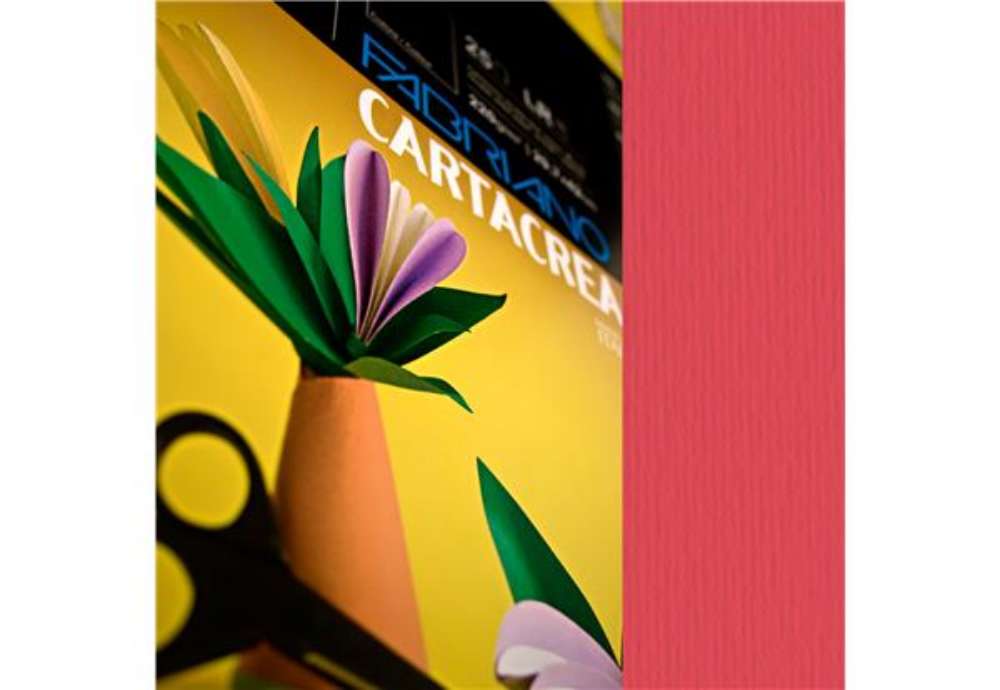 Immagine di Cartoncino CartaCrea - 35 x 50 cm - 220 gr - rosso 109 - Fabriano - blister 10 fogli