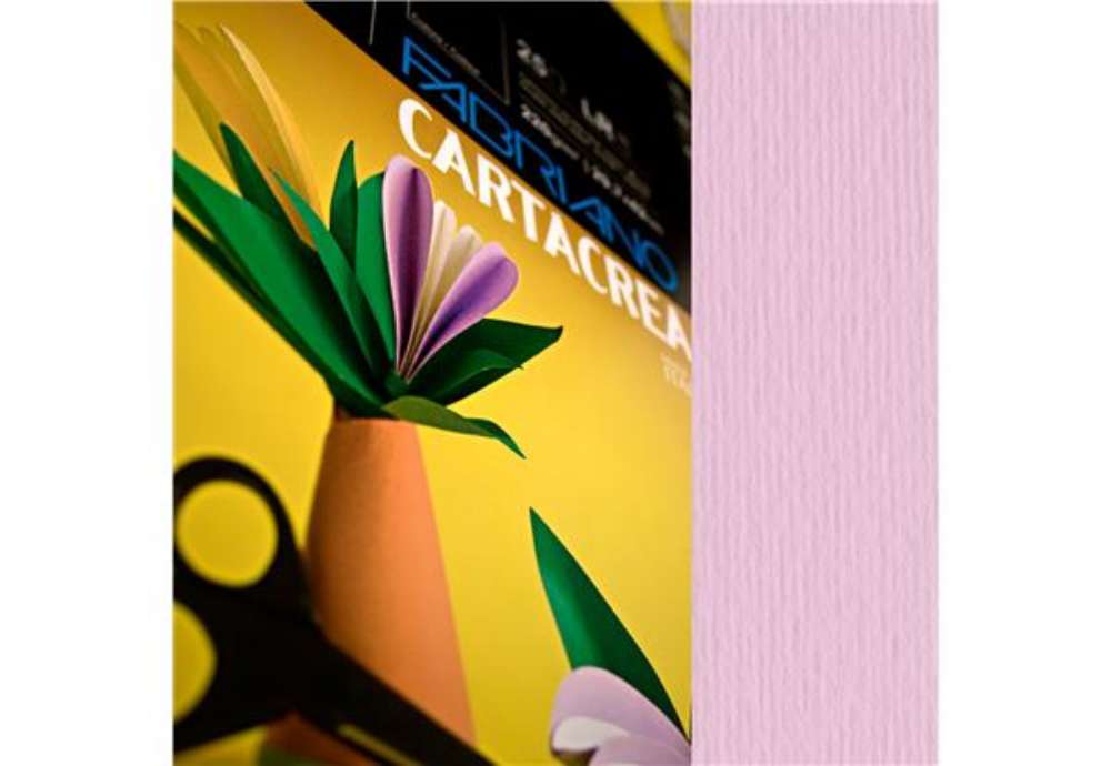 Immagine di Cartoncino CartaCrea - 35 x 50 cm - 220 gr - rosa 116 - Fabriano - blister 10 fogli