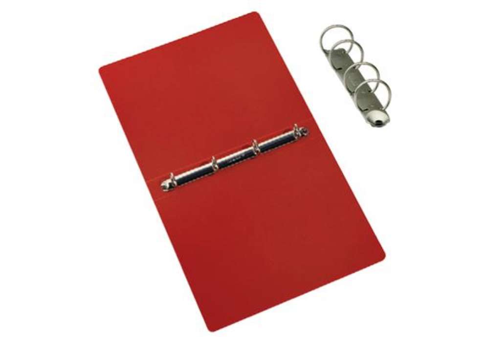 Immagine di Raccoglitore Presspan - A4 - 4 anelli 25 mm - dorso 4 cm - rosso - Cartotecnica del Garda
